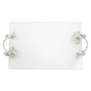 Olivia Riegel Silver Botanica Glass Tray - VT9004