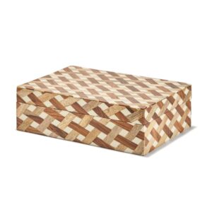 Twos Company Wooden Weave Box - UTL112