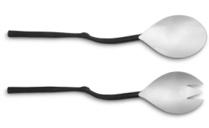spoon and fork with twig handles