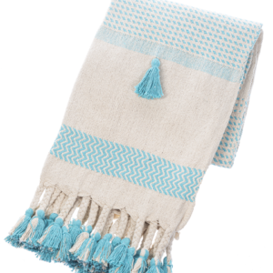 turquoise woven throw